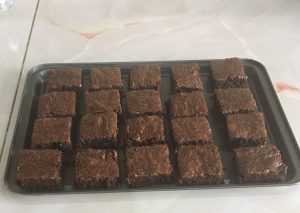 a pan of chocolate weed brownies