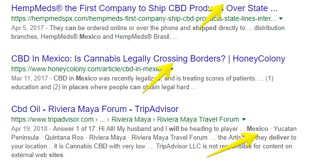 shipping CBD products to Mexico
